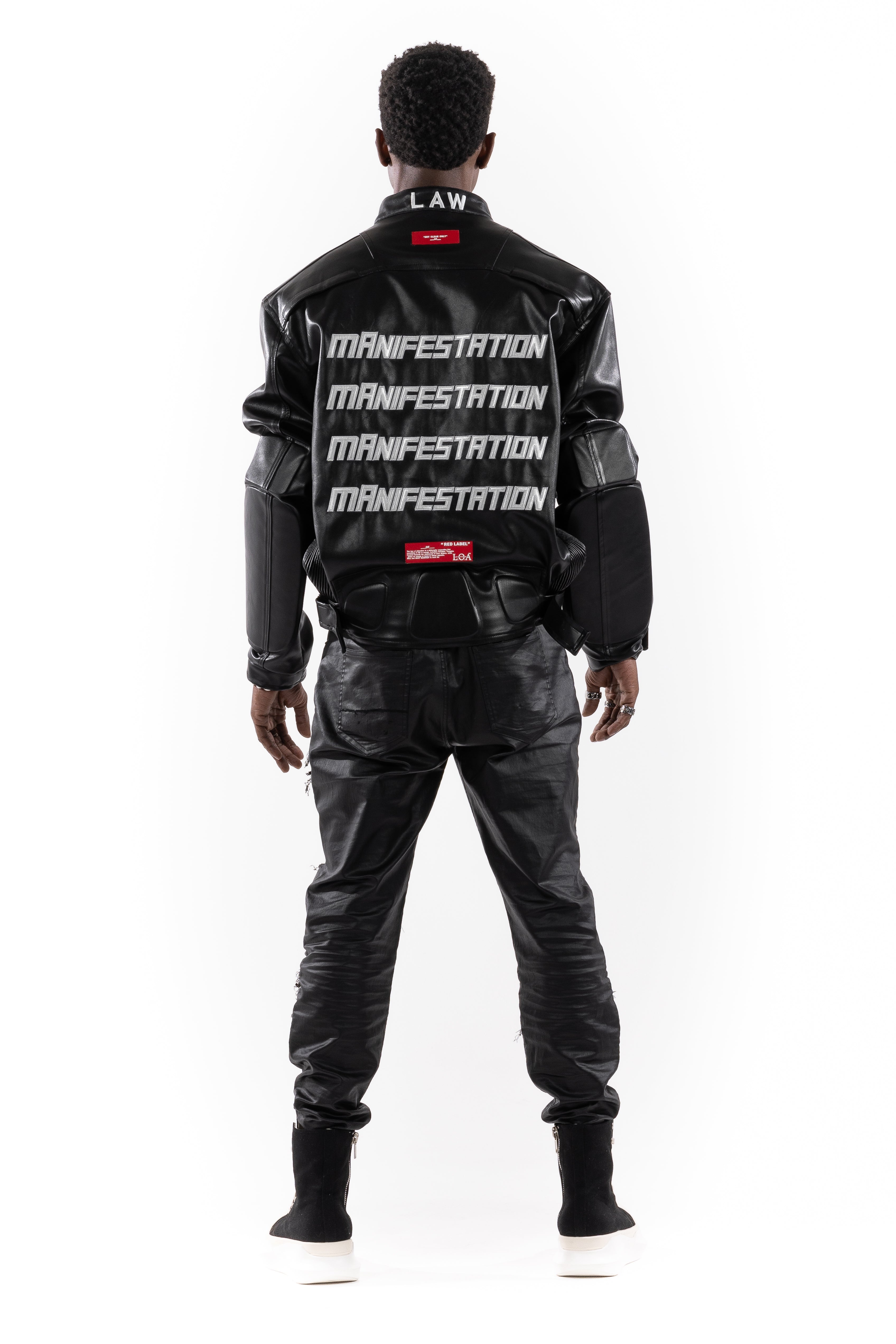 MANIFESATION Leather Racing Jacket